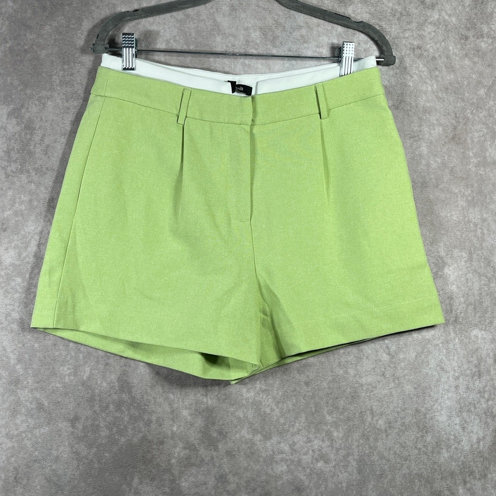 Strut & Bolt Shorts Womens Medium Green Dressy Chino Office Career Pleated Front